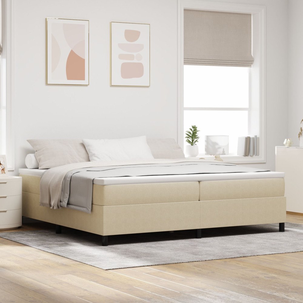 vidaXL Plattform sängram Grågrön 200 x 200 cm Kordread tyg