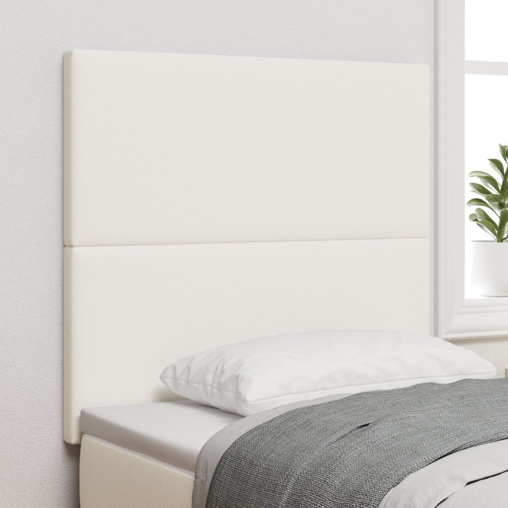 vidaXL Sänggavel enkel design gräddvit 90 cm manchestertyg