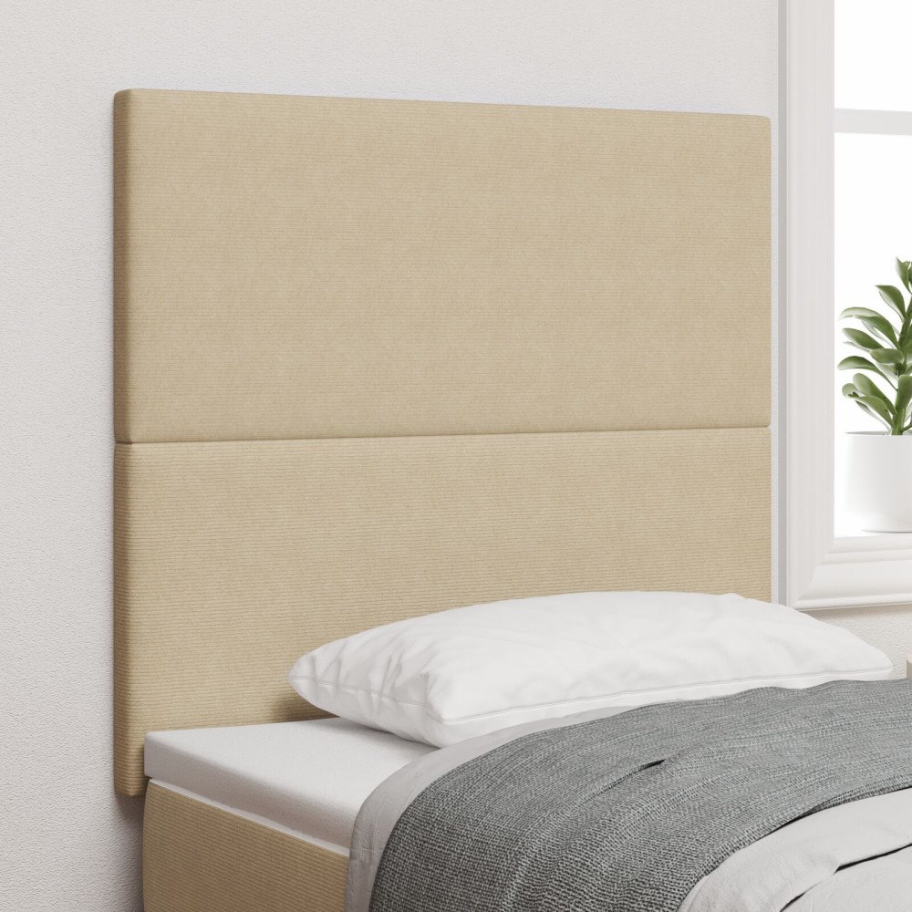 vidaXL Sänggavel enkel design ljusgröngrå 90 cm manchestertyg