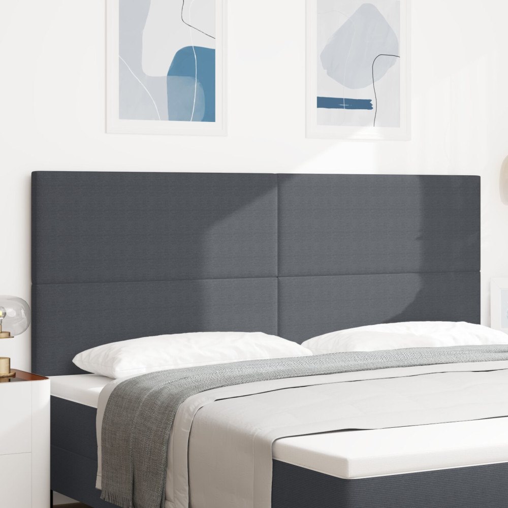 vidaXL Sänggavel enkel design mörkgrå 200 cm manchestertyg