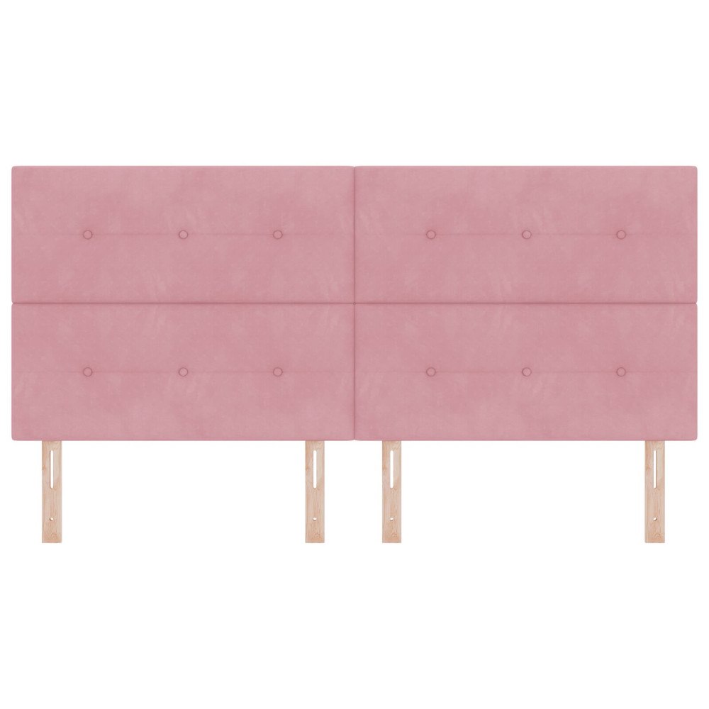 vidaXL Sänggavel med knappar rosa 200 cm sammet