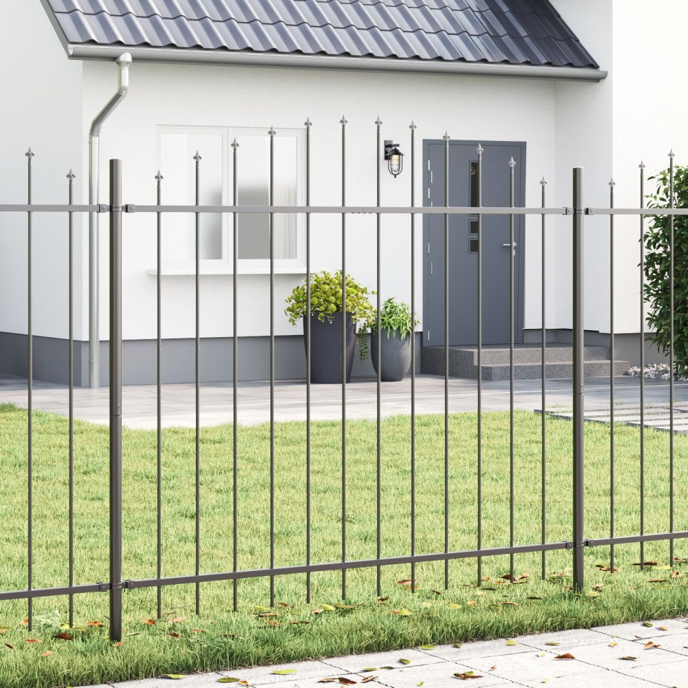 vidaXL Trädgårdsstängsel WOERDEN 4 st 170 x 190 cm Pulverlackerat stål