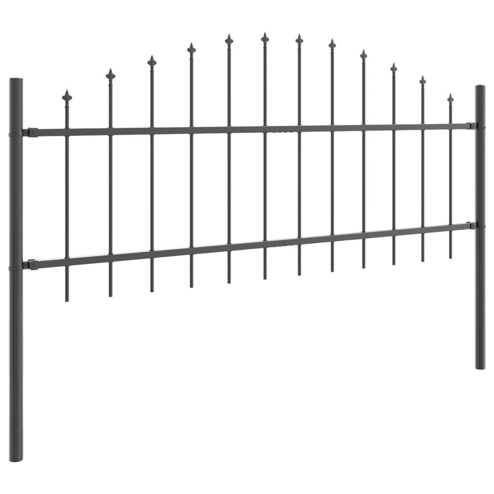 vidaXL Trädgårdsstängsel WOERDEN 6 st 170 x 115 cm Pulverlackerat stål
