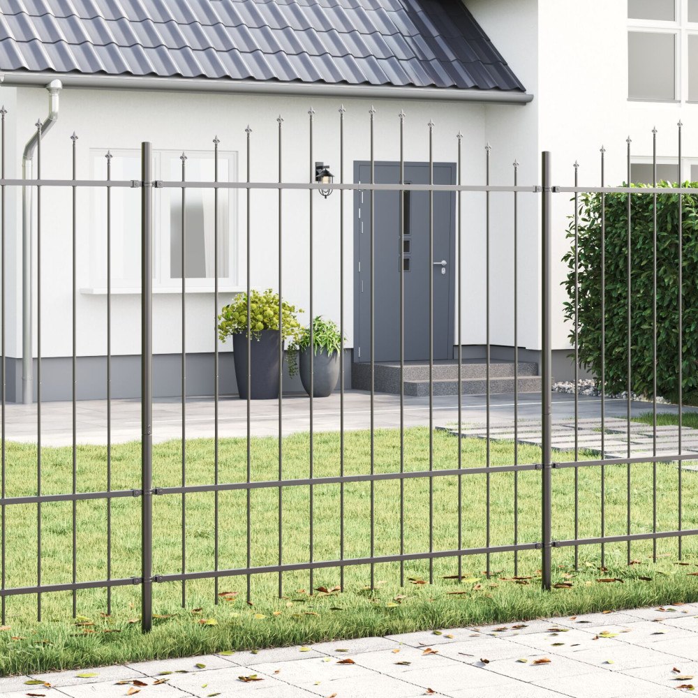 vidaXL Trädgårdsstängsel WOERDEN 6 st 170 x 215 cm Pulverlackerat stål