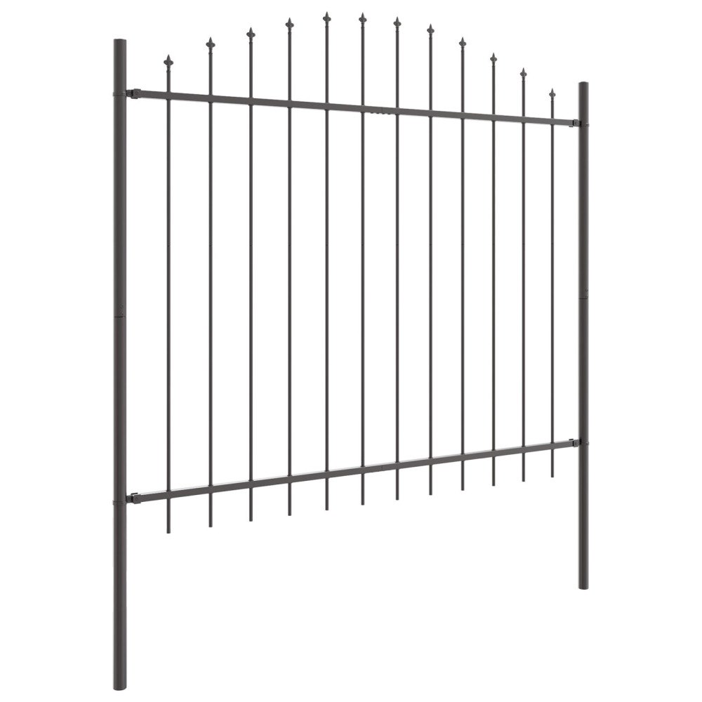 vidaXL Trädgårdsstängsel WOERDEN 7 st 170 x 190 cm Pulverlackerat stål