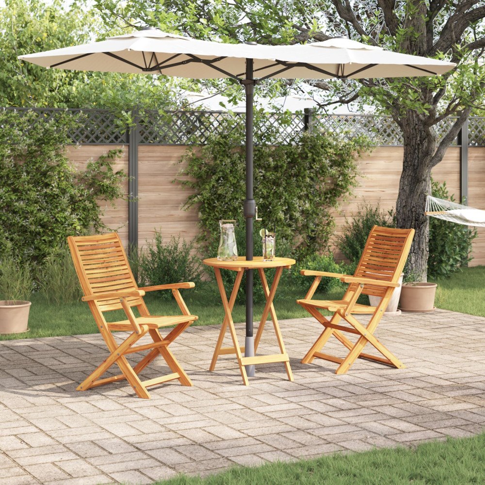 vidaXL 3-delars Vikbart Bistro Set i Massivt Akaciaträ