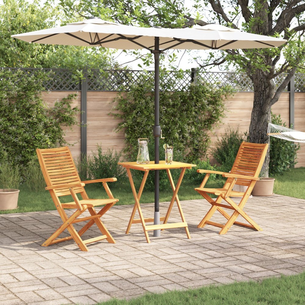 vidaXL 3-delat Fällbart Bistro Set i Massivt Akaciaträ