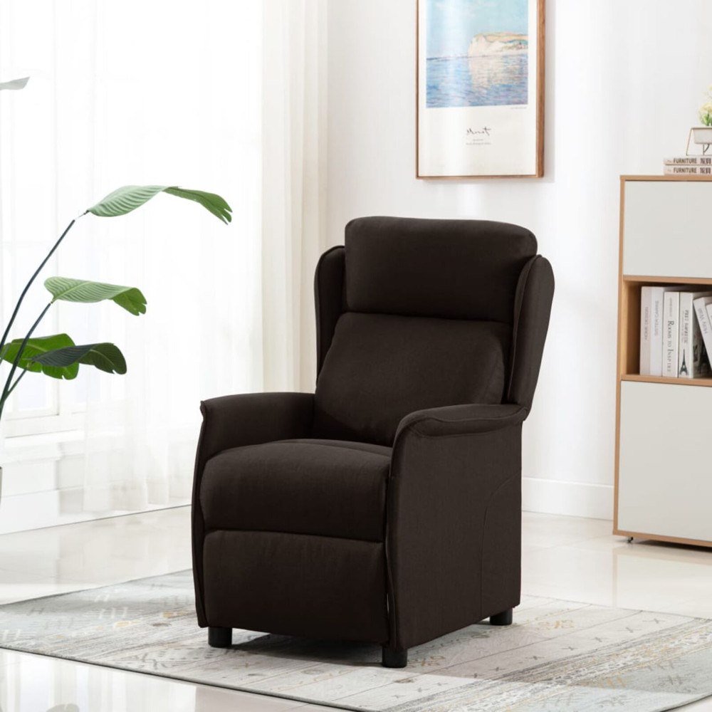 vidaXL Reclinerfåtölj Mörkbrun 66.5 x 94 x 101.5 cm Polyester