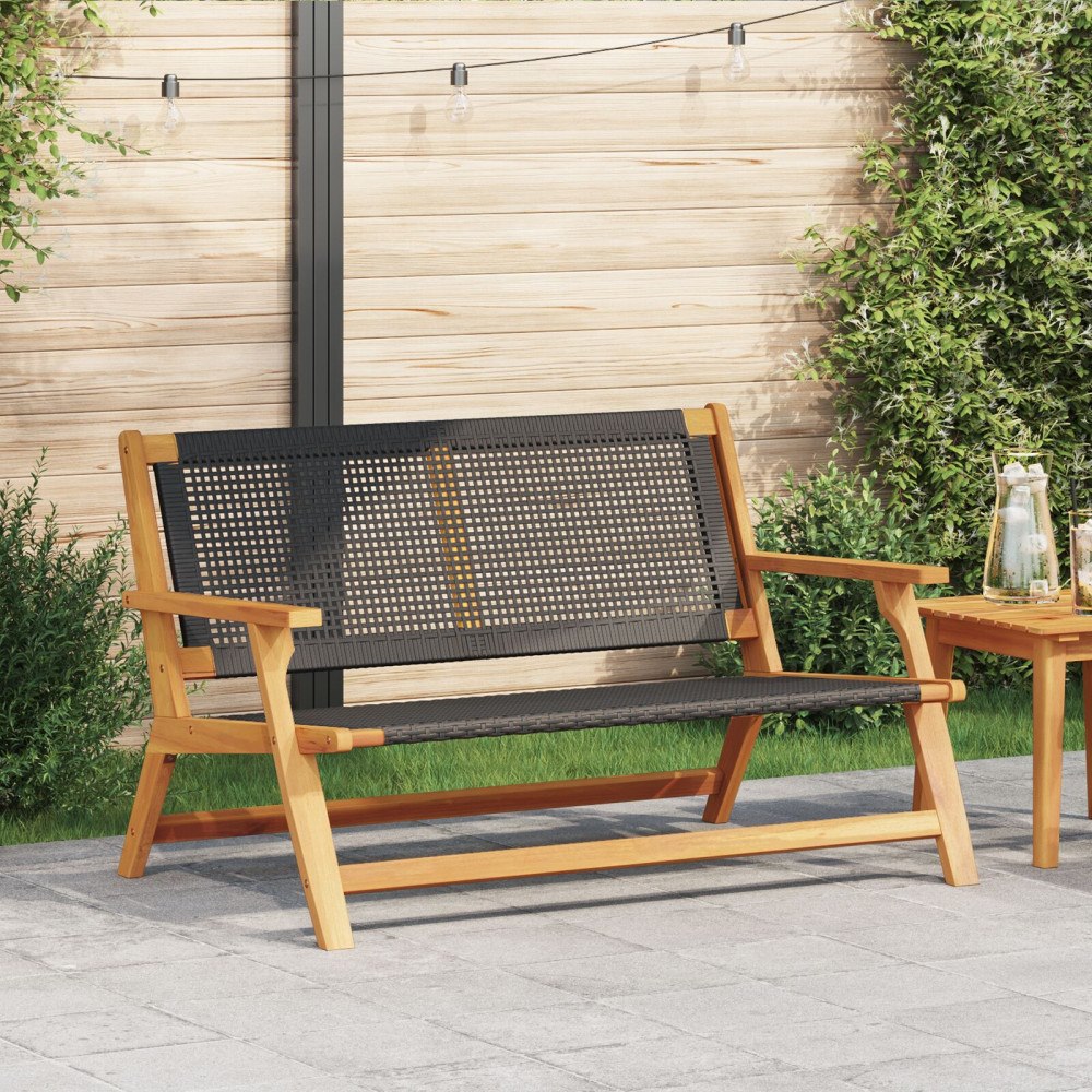vidaXL Trädgårdsmöbler Svart 122 x 78 x 73cm Massivt akaciaträ