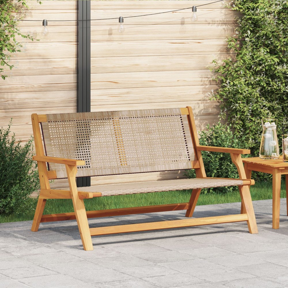vidaXL Trädgårdsmöbler Beige 122 x 78 x 73 cm Massivt Akaciaträ