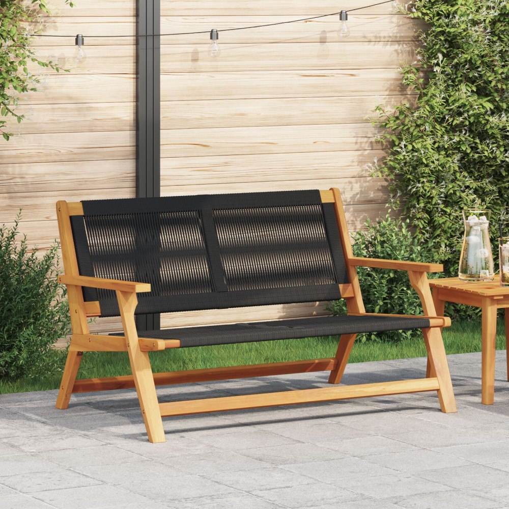 vidaXL Trädgårdsmöbler Svart 78 x 122 x 73 cm Massivt akaciaträ