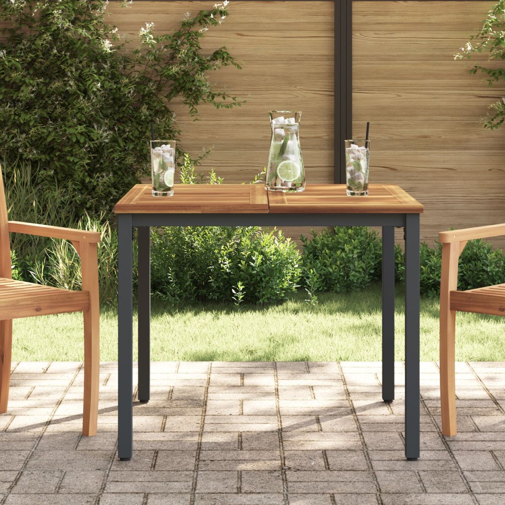 vidaXL Trädgårdsbord 90x90x75 cm Solid Akaciaträ och Metall
