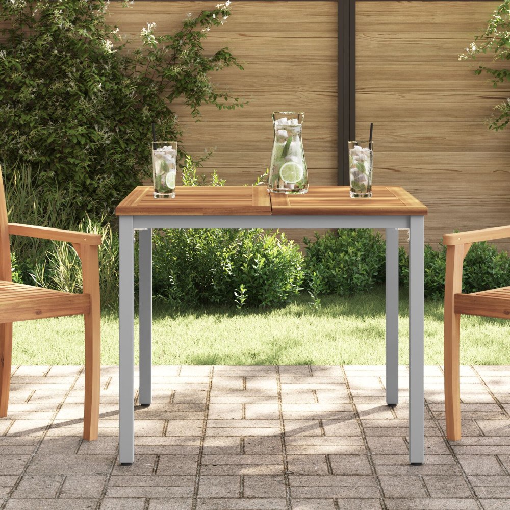 vidaXL Trädgårdsbord 90x90x75 cm Solid Akacieträ och Metall