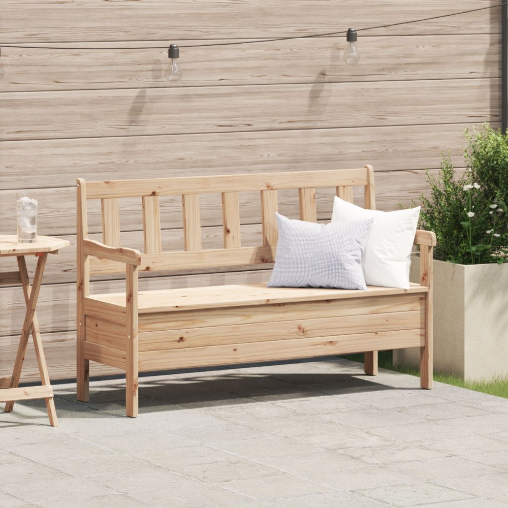 vidaXL Utomhusbänk 119x76x44 cm Massivt Tallträ