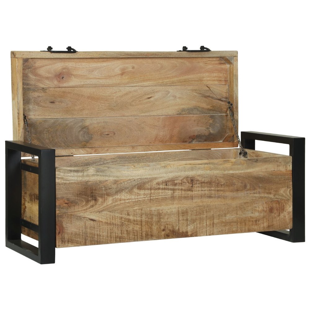 vidaXL Förvaringskistor 80x30x30cm Massivt Mangoträ och Metall