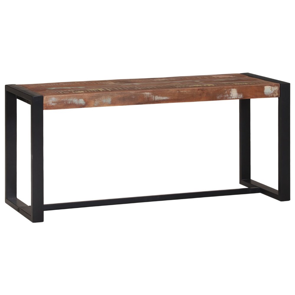 vidaXL Bänk Flerfärgad 100x35x45 cm Massivt Återvunnet Trä