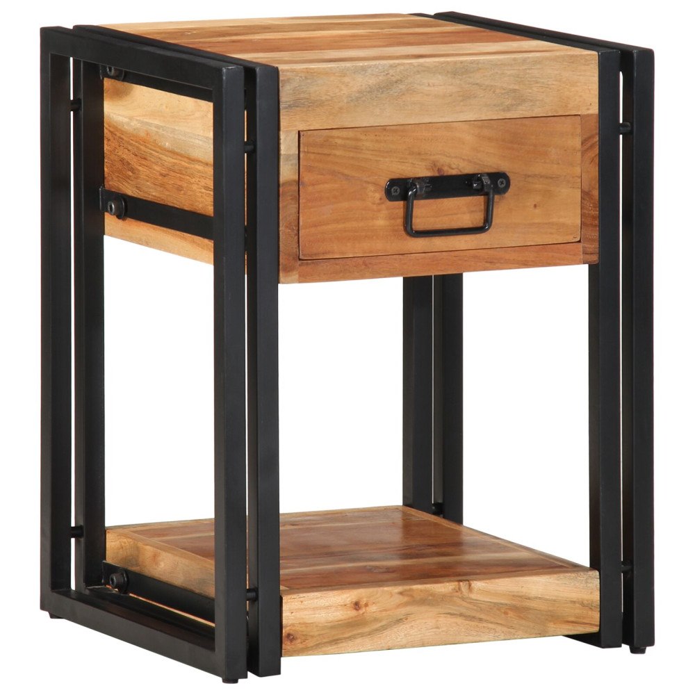 vidaXL Nattduksbord 2-pack 40x35x50 cm Solid Akaciaträ