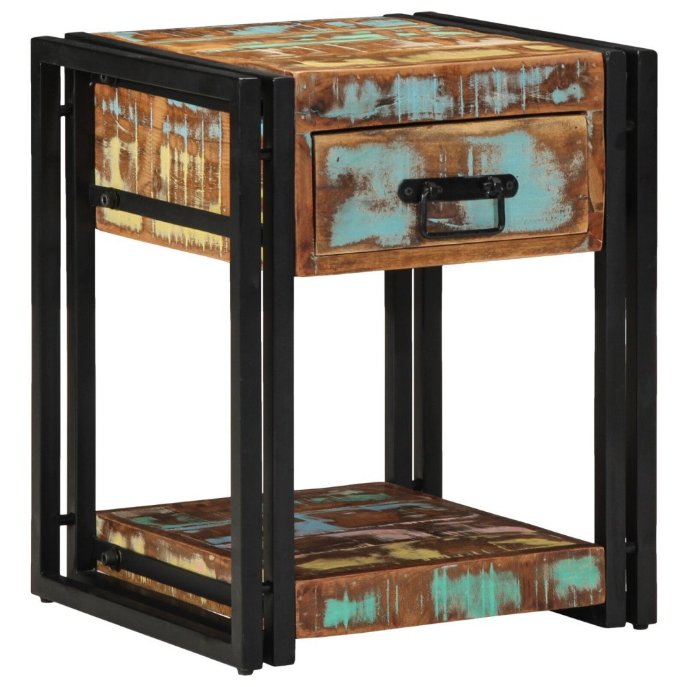 vidaXL Sängbord 2 pcs 40x40x50 cm Massivt Återvunnet Trä