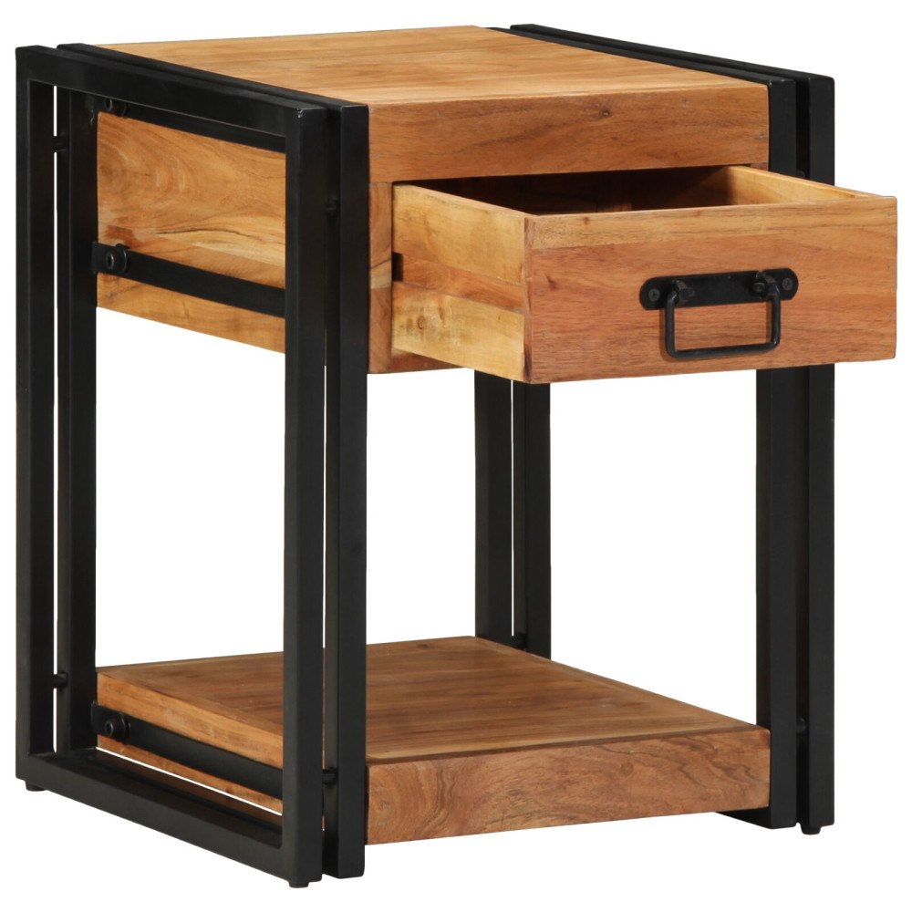 vidaXL Sängbord 2-pack 40x40x50 cm Massivt akaciaträ