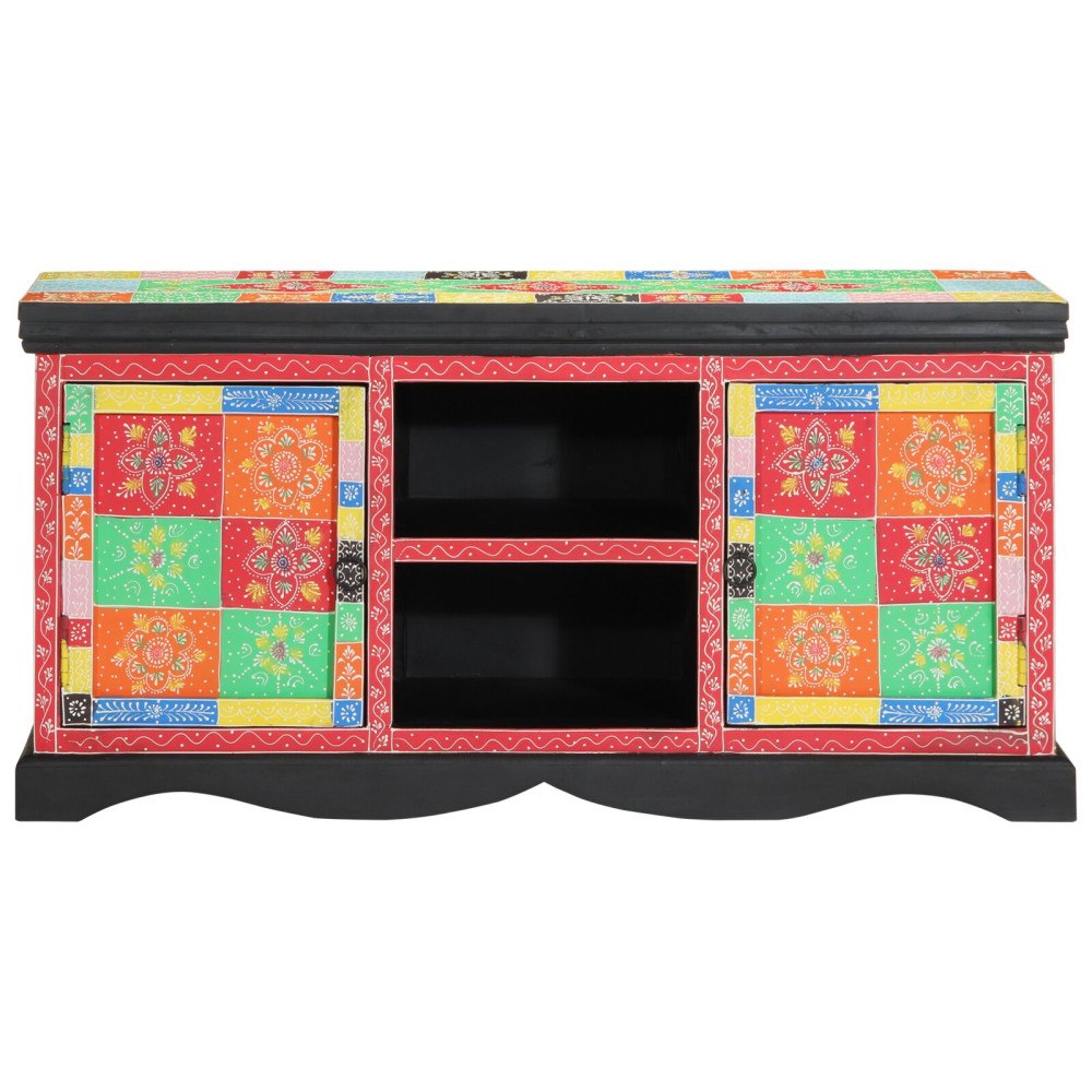 vidaXL TV-bänk Flerfärgad 100x35x50 cm i massivt mango