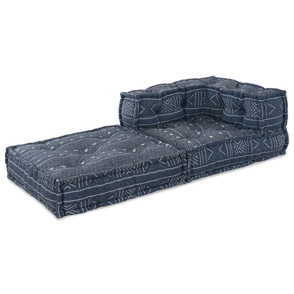 vidaXL Modulär Puff Indigo 70x70x54 Tyg