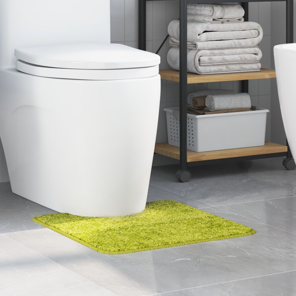 vidaXL Badrumsmatta U-formad Grön 50x50 cm Polypropylen Halkfri