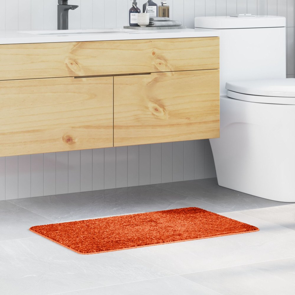 vidaXL Badrumsmatta Rektangulär Orange 50x80 cm Polypropylen Halkfri