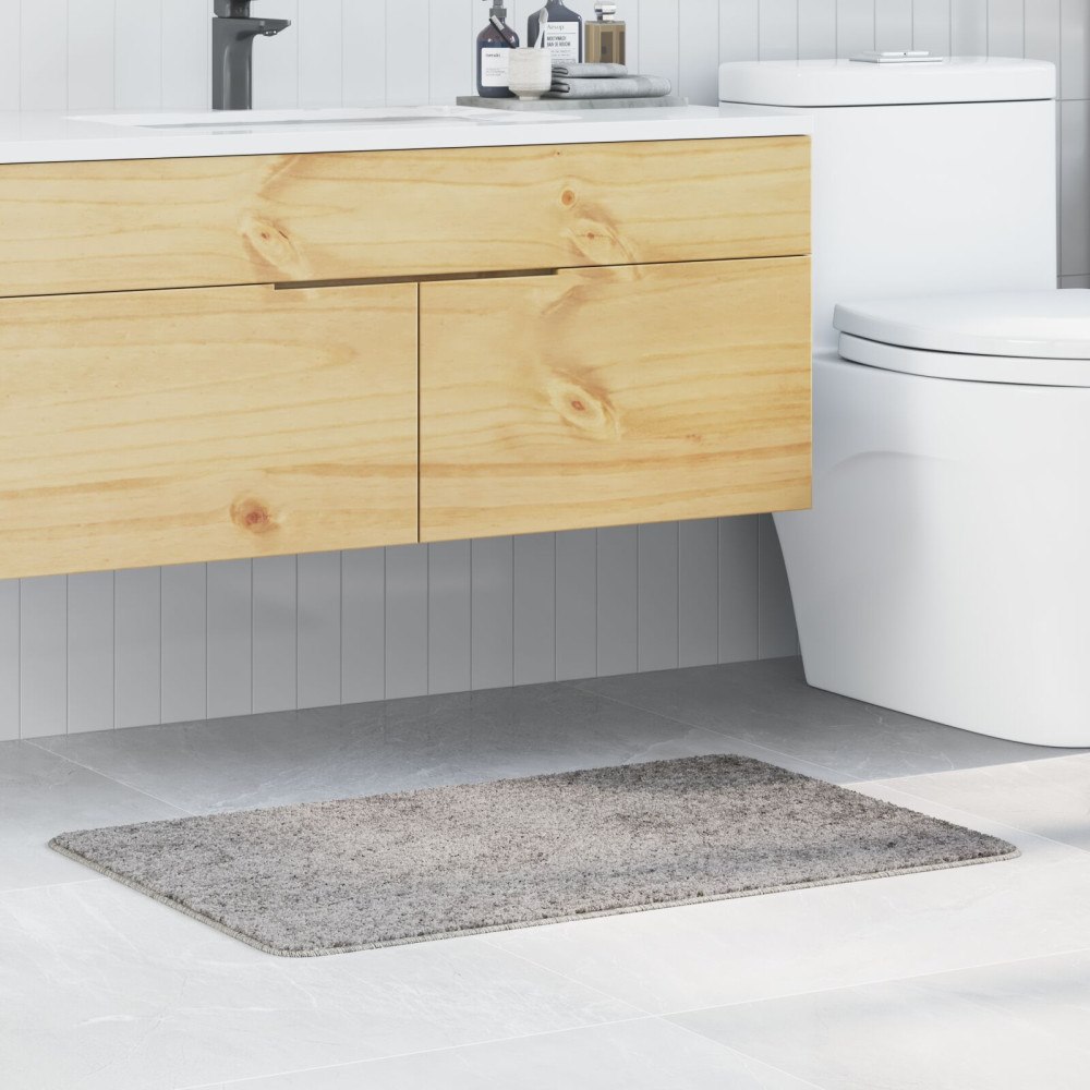 vidaXL Badmat Rektangulär Grå 60x90 cm Polypropylen Halkfri