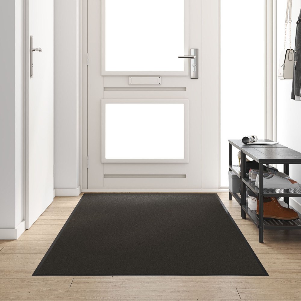 vidaXL Dorrmatta Tvättbar Svart 120x250 cm