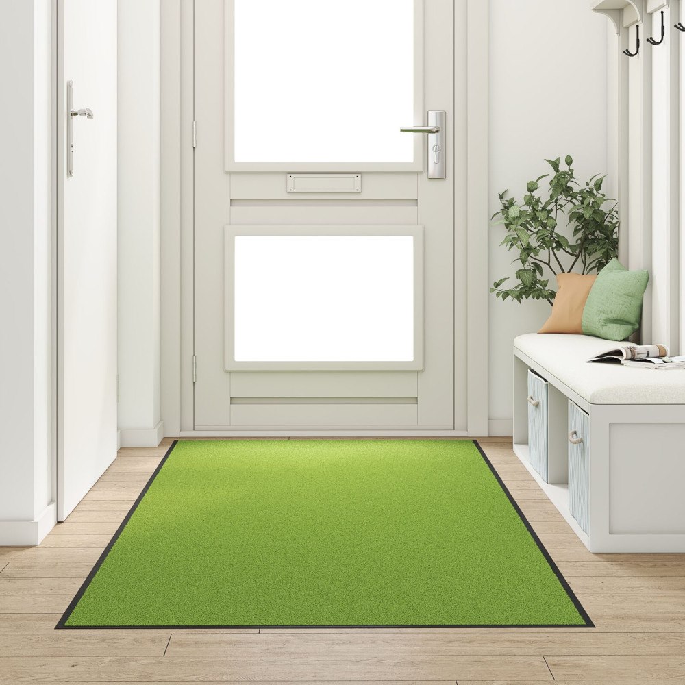 vidaXL Tvättbar Dörrmatta Grön 120x250 cm