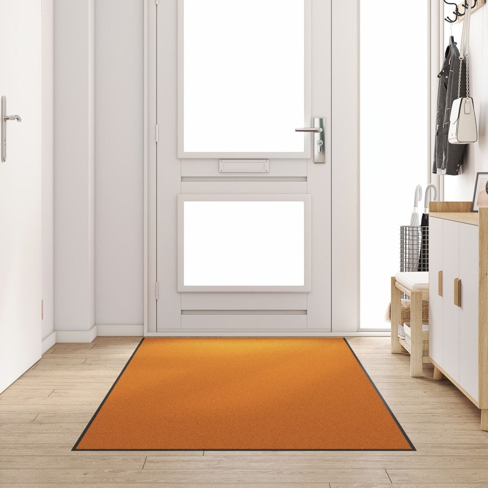 vidaXL Dörrmatta Tvättbar Orange 120x250 cm