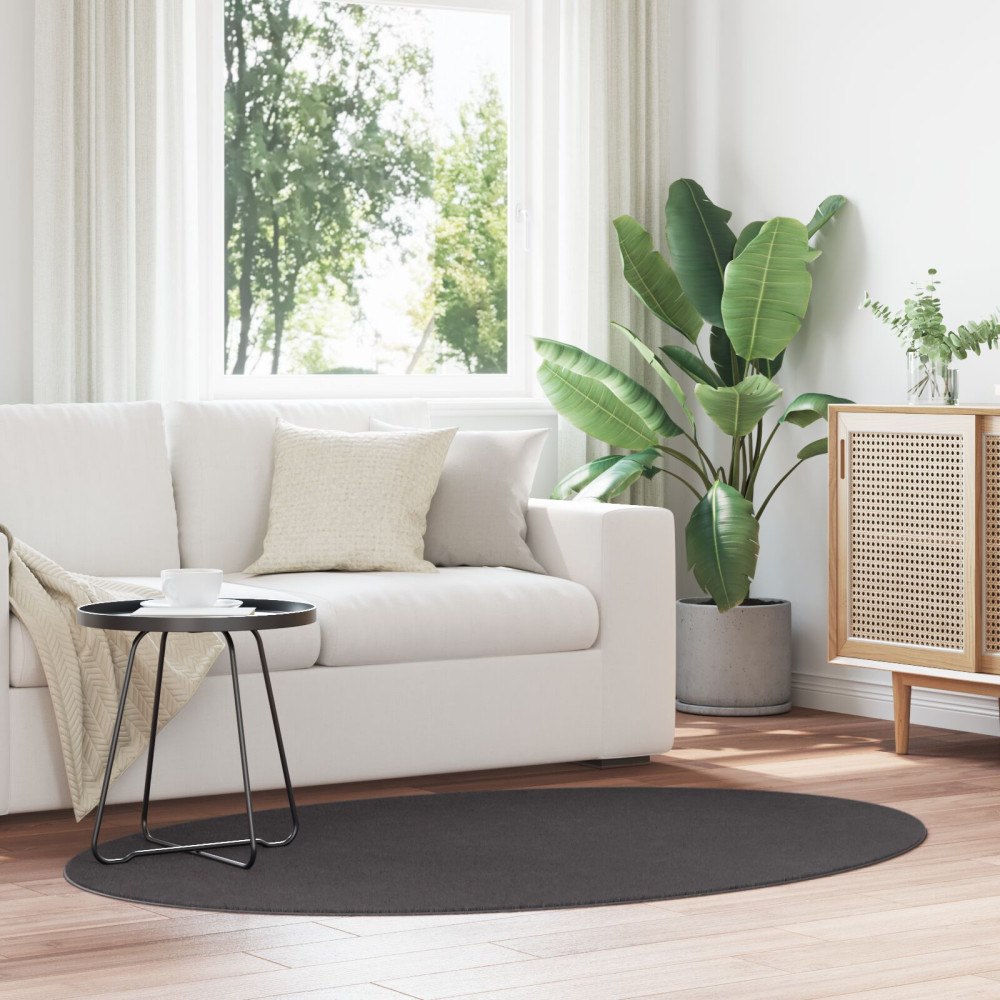 vidaXL Matta "HUARTE" Antracit 100x200 cm Oval