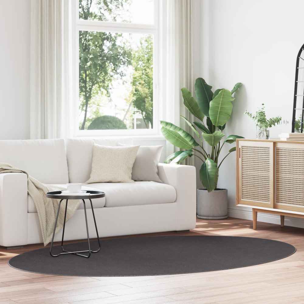 vidaXL Matta "HUARTE" Antracit 160x230 cm Oval