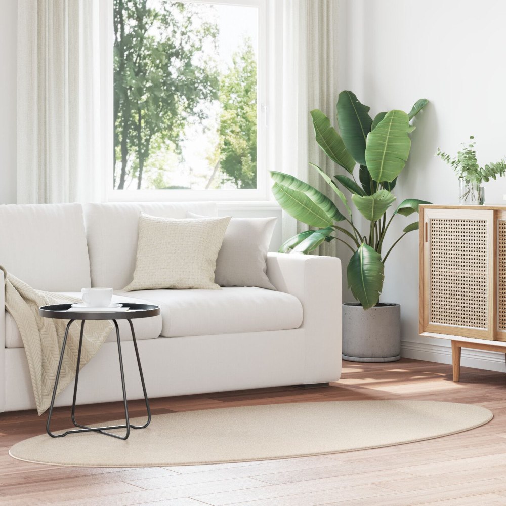vidaXL Matta ""HUARTE"" Beige 100x200 cm Oval