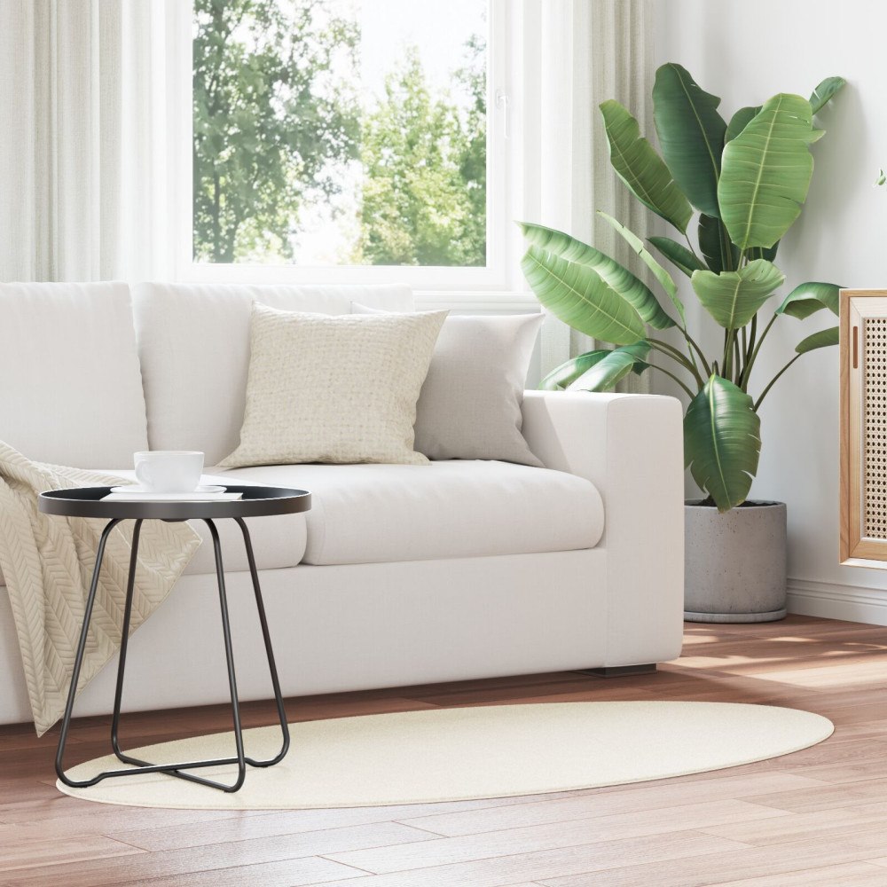 vidaXL Matta "HUARTE" Grädde 80x150 cm Oval
