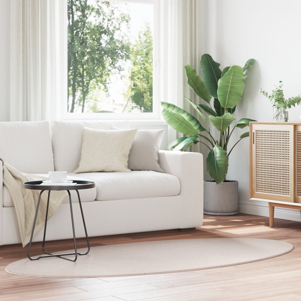 vidaXL Matta "HUARTE" Sand 100x200 cm Oval