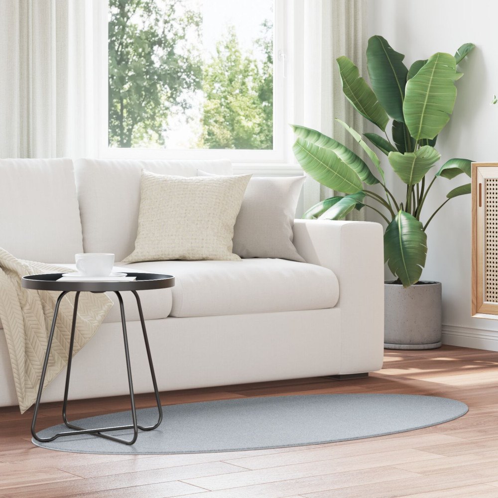 vidaXL Matta "HUARTE" Grå 80x150 cm Oval