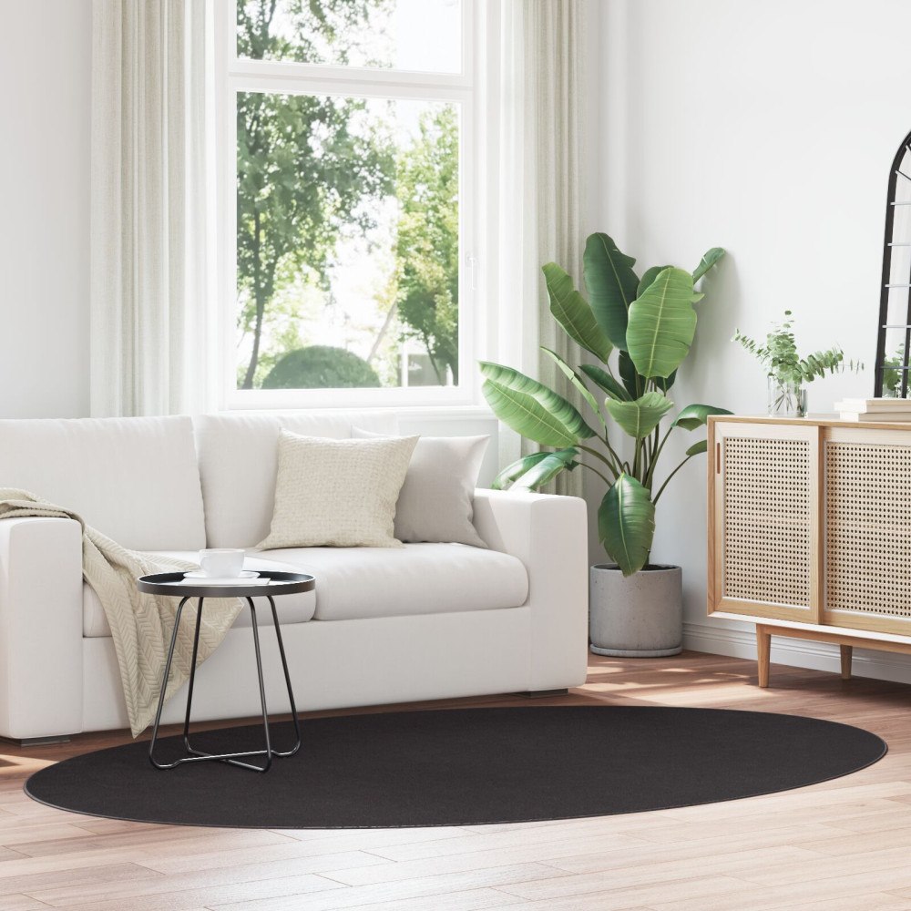 vidaXL Matta "HUARTE" Svart 160x230 cm Oval