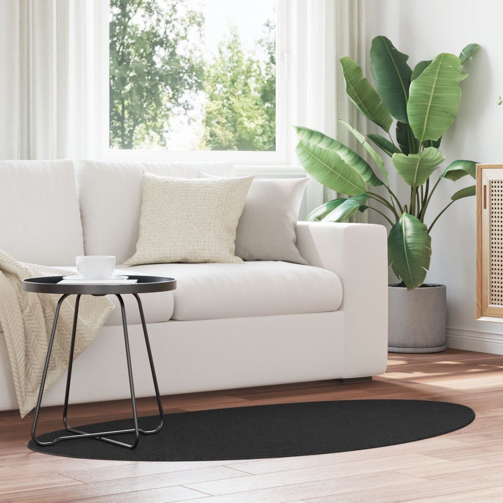 vidaXL Matta ""HUARTE"" Kort Lugg Mjuk och Tvättbar Svart 80x150 cm
