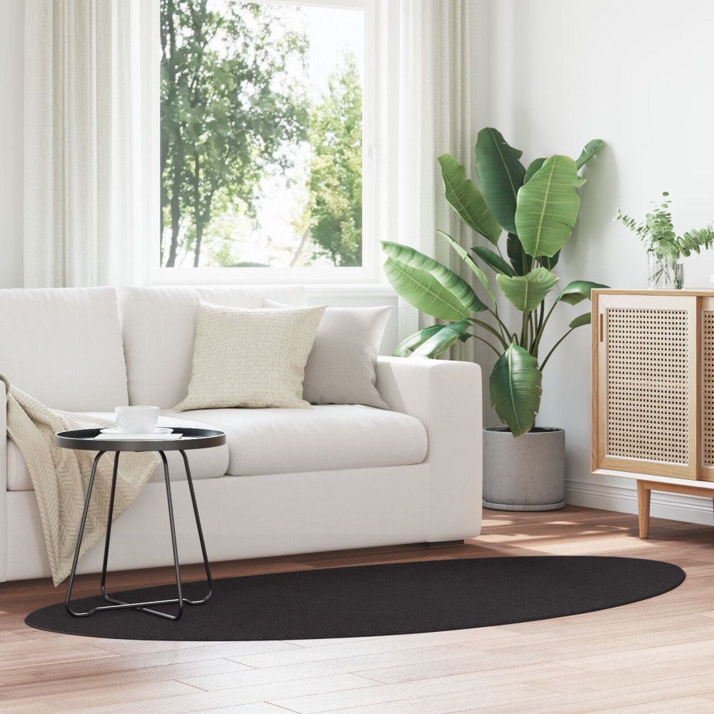 vidaXL Matta "HUARTE" Kort lugg Mjuk och Tvättbar Svart 100x200 cm