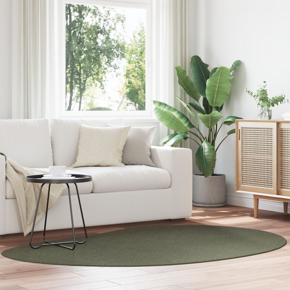 vidaXL Områdesmatta Skoggrön 140 x 200 cm Polyester Antiskid