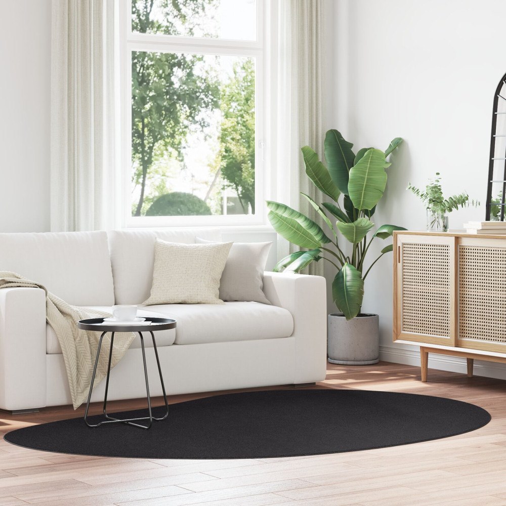 vidaXL Mattor Svart Ull 160 x 230 cm Dekorativa inslag Områdesmatta