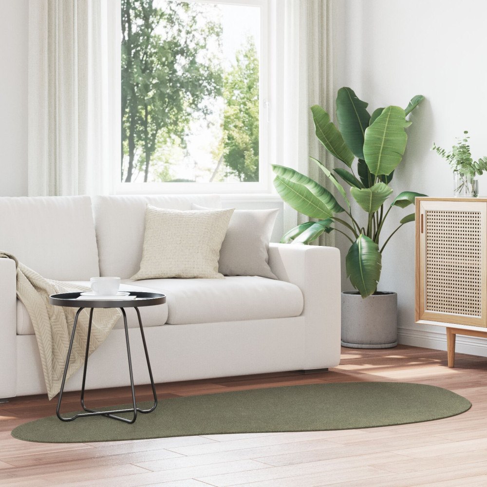 vidaXL Matta 'HUARTE'Kort Lugg Mjuk och Tvättbar Skogsgrön 100x200 cm