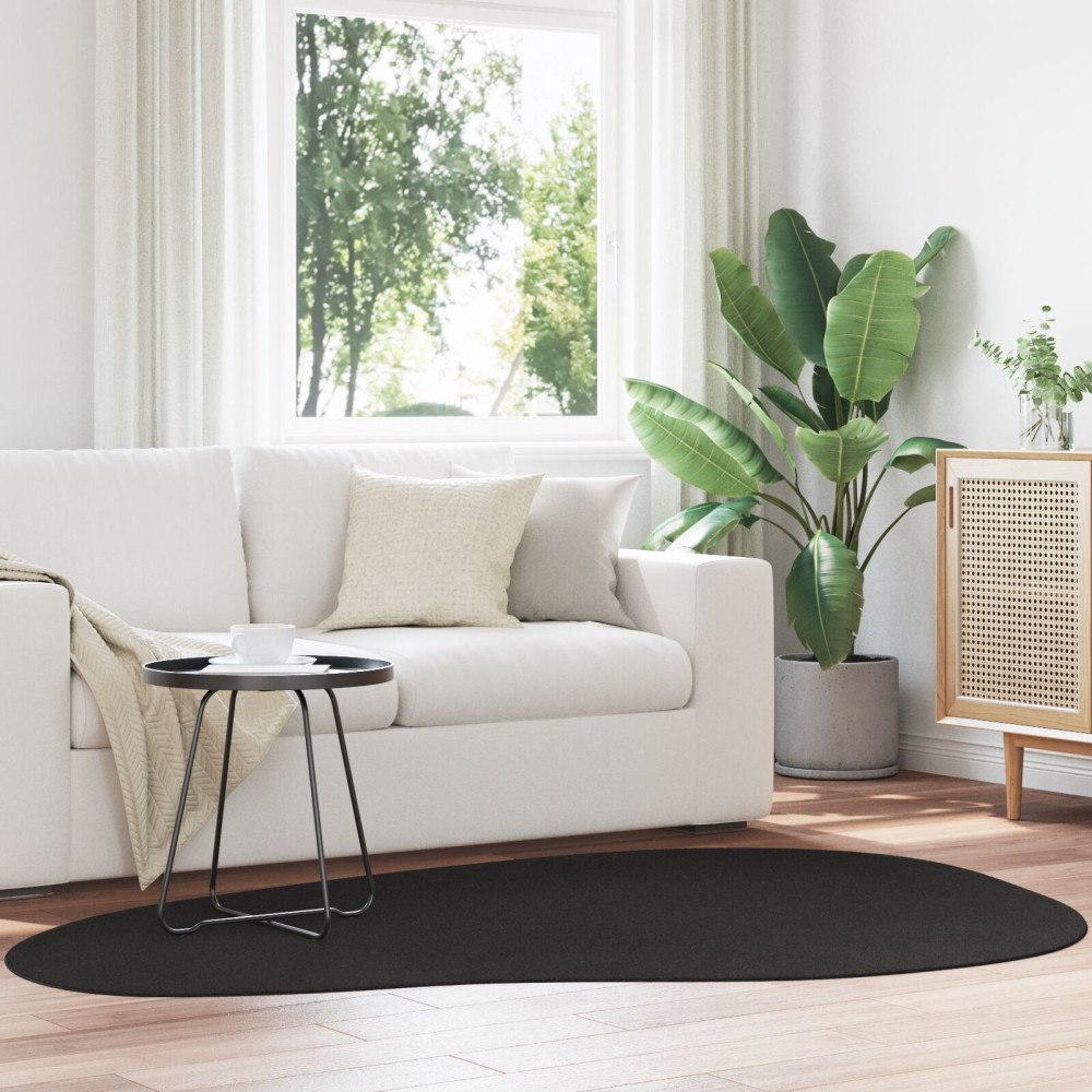 vidaXL Matta "HUARTE" Kort Lugg Mjuk och Tvättbar Svart 140x200 cm