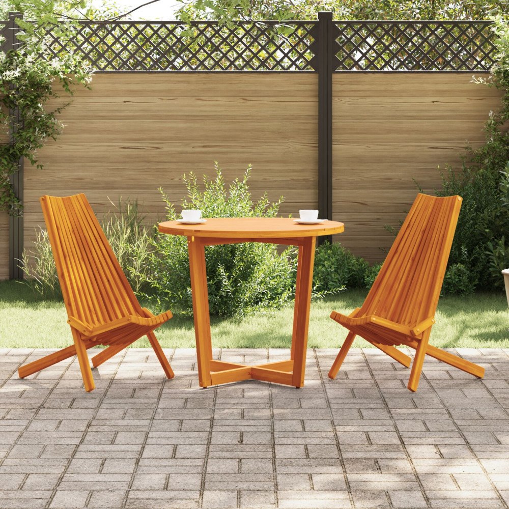vidaXL Fällbara Trädgårdsstolar 2 pcs Brun 56 x 69 x 84 m
