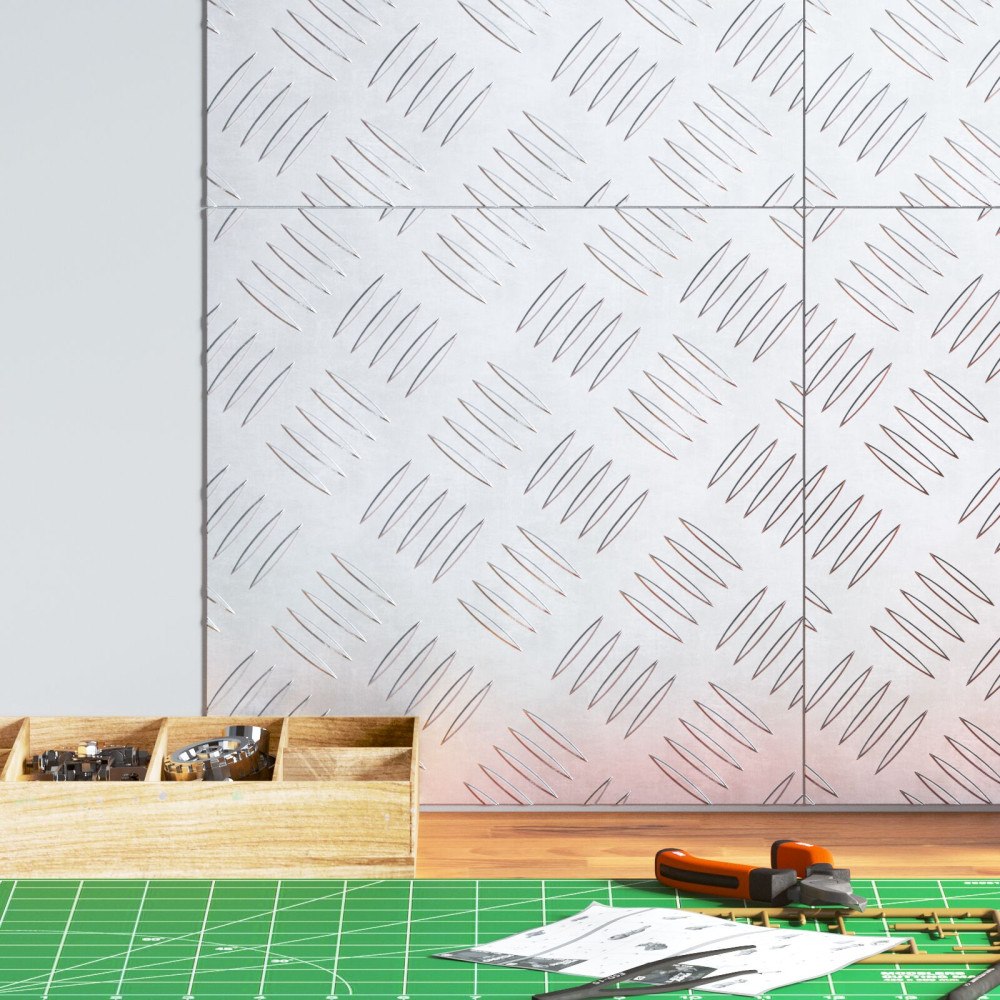 vidaXL Aluminium Checker Plates 4 st Halkfria 30x30 cm