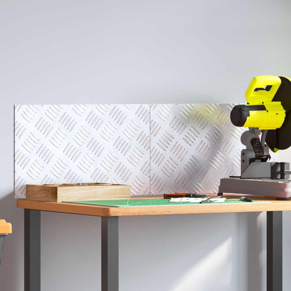 vidaXL Trappsteg Rektangulär 2 pcs Silver 50 x 30 cm Aluminium