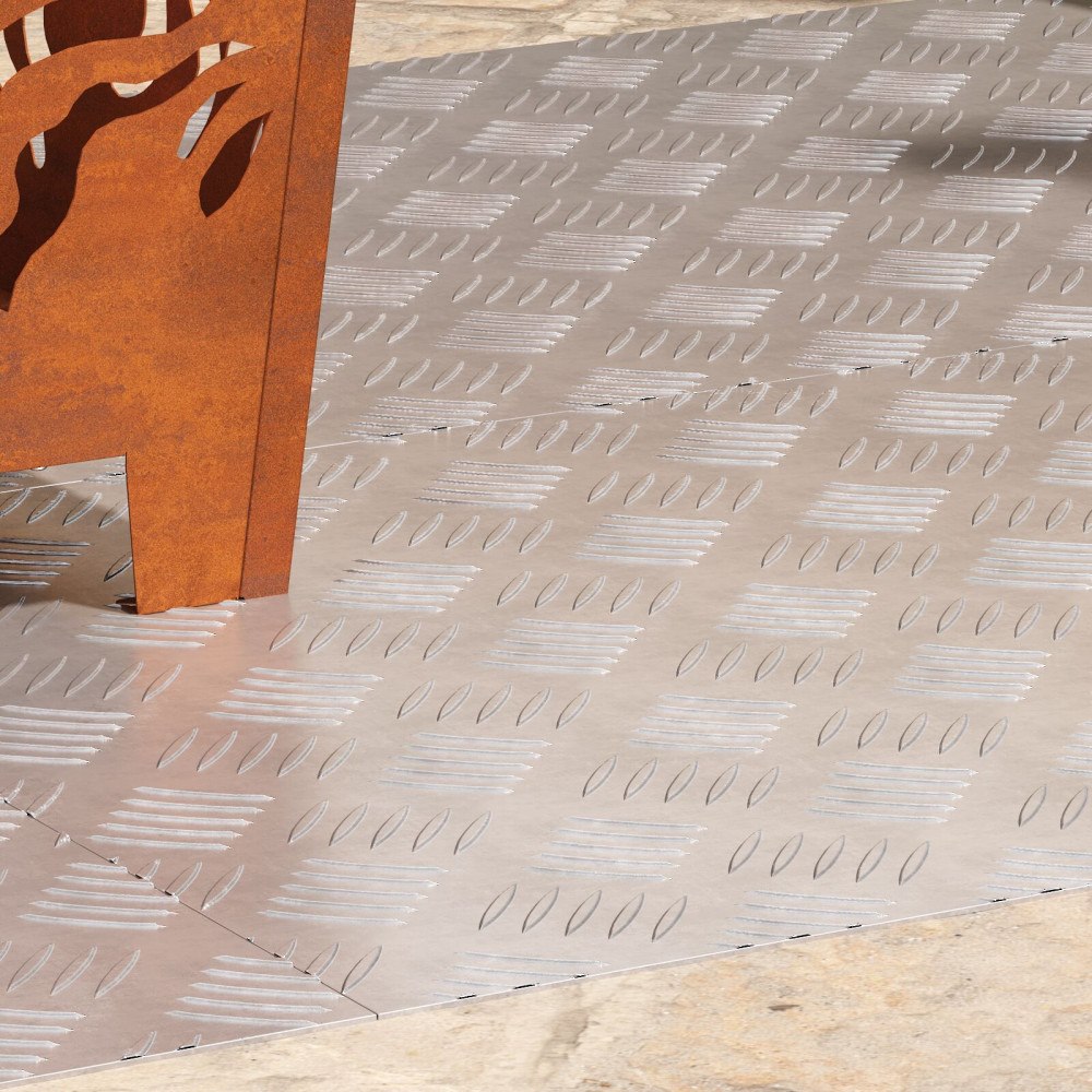 vidaXL Aluminium Checker Plates 4 st Antiskid 90x50 cm