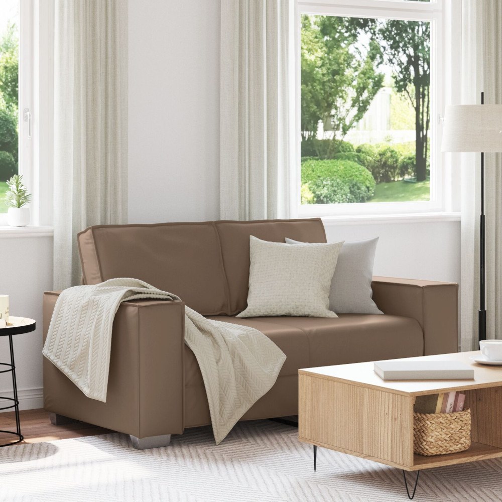 vidaXL Soffa Loveseat Cappuccino 120 cm i konstläder