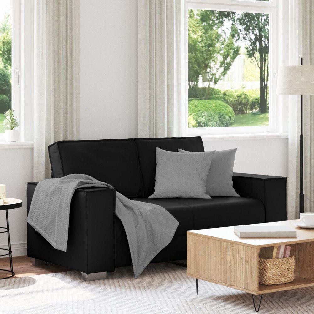 vidaXL Loveseat Soffa Svart 120 cm Konstläder